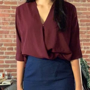 ASOS wrap front blouse